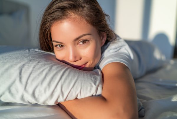 Woman Waking Up with Perfect Eyebrows