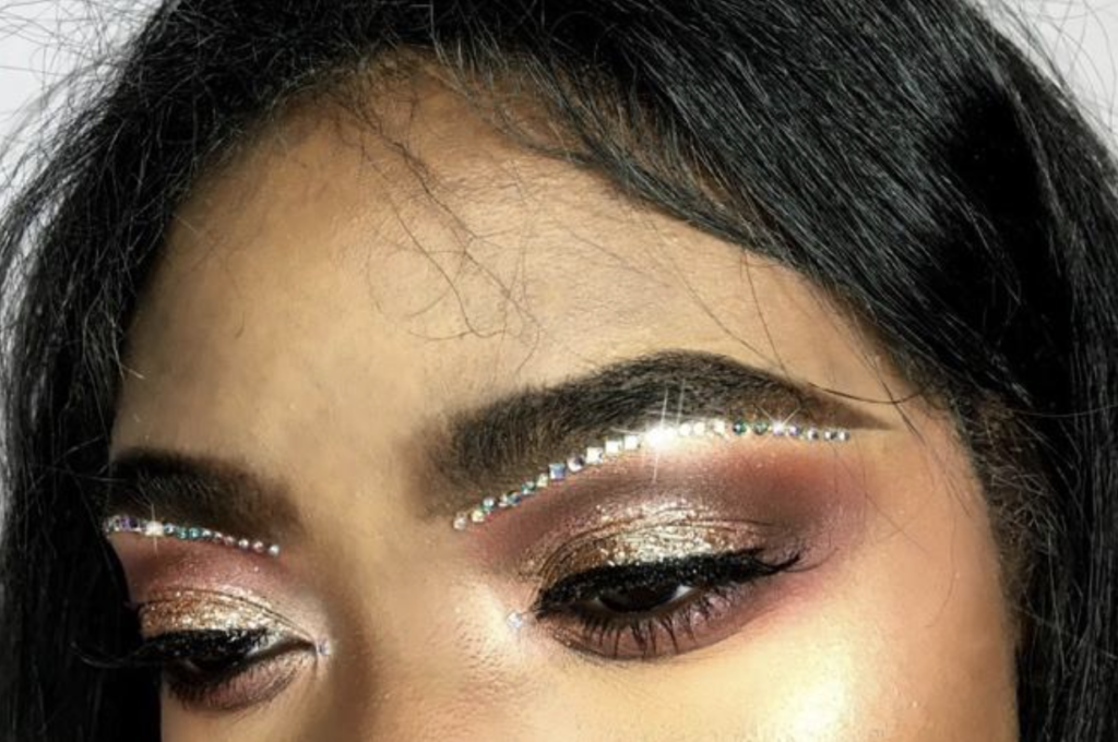 The 2022 Makeup Trend bedazzled brows